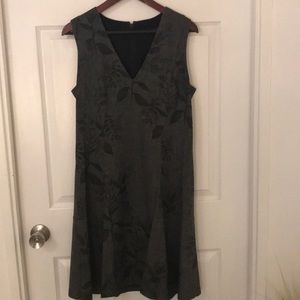 Banana Republic grey floral wool dress